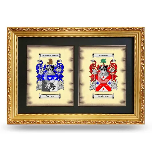 Double Coat of Arms Framed - Gold