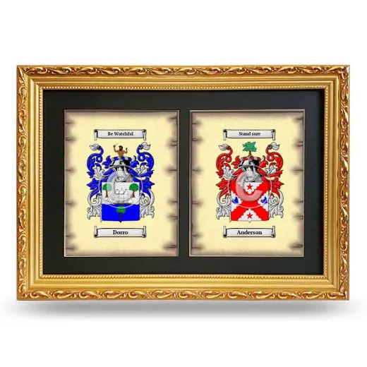 Double Coat of Arms Framed - Gold