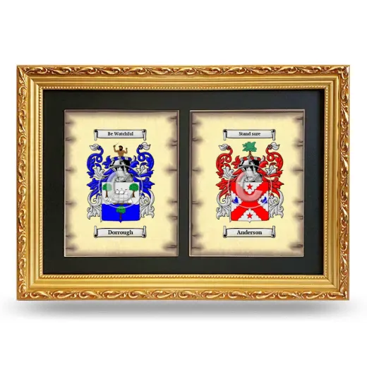 Double Coat of Arms Framed - Gold
