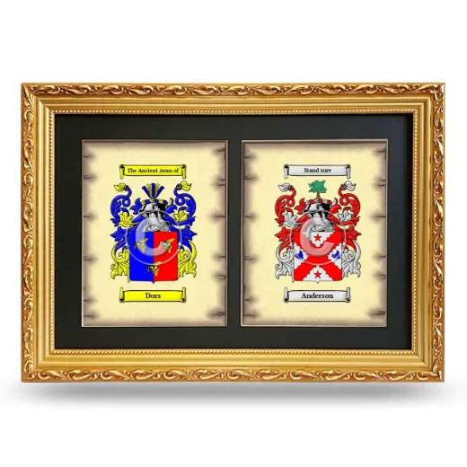 Double Coat of Arms Framed - Gold