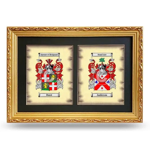 Double Coat of Arms Framed - Gold