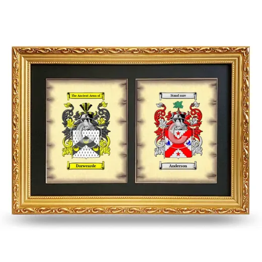 Double Coat of Arms Framed - Gold