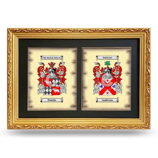 Double Coat of Arms Framed - Gold