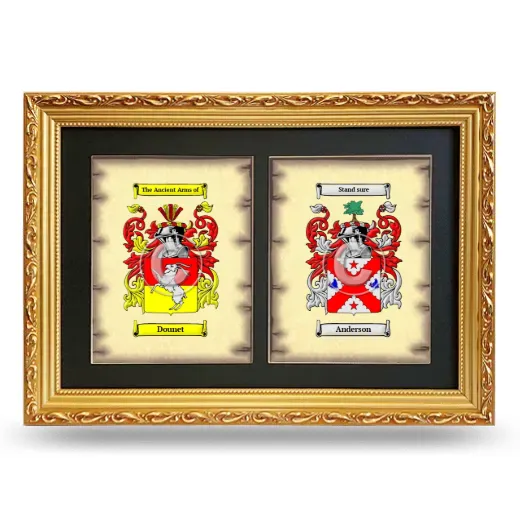 Double Coat of Arms Framed - Gold
