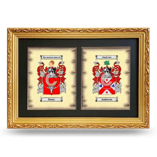 Double Coat of Arms Framed - Gold
