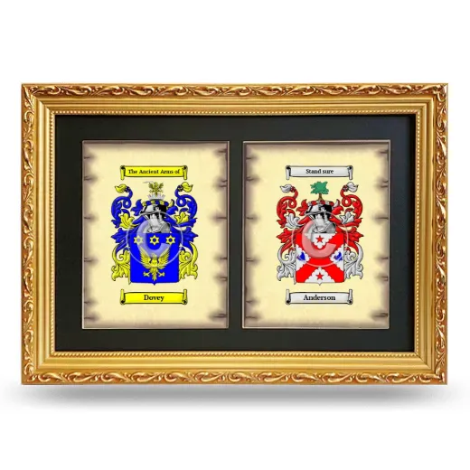 Double Coat of Arms Framed - Gold