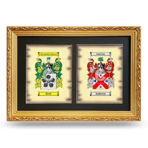 Double Coat of Arms Framed - Gold