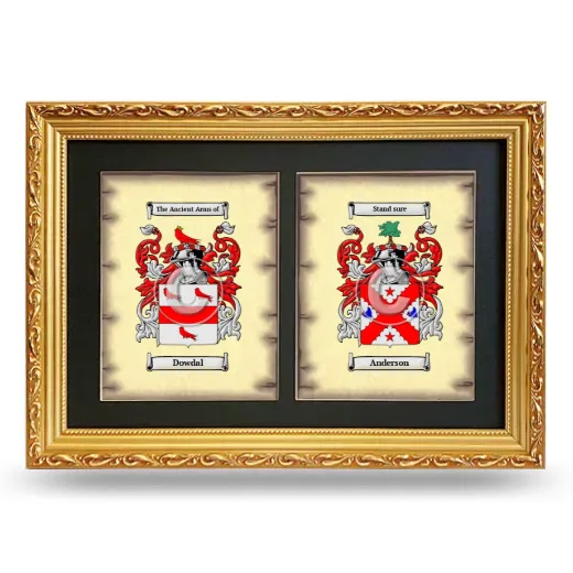 Double Coat of Arms Framed - Gold