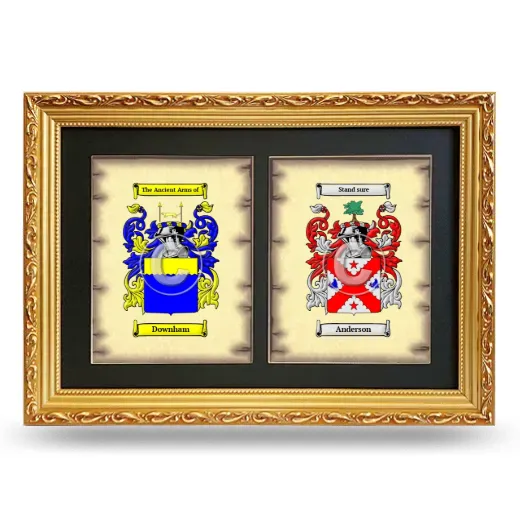 Double Coat of Arms Framed - Gold