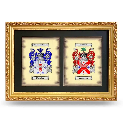 Double Coat of Arms Framed - Gold