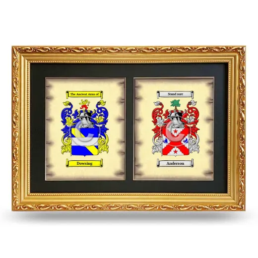 Double Coat of Arms Framed - Gold
