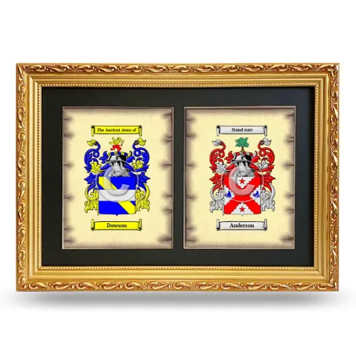 Double Coat of Arms Framed - Gold