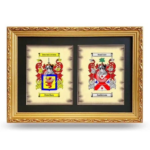 Double Coat of Arms Framed - Gold