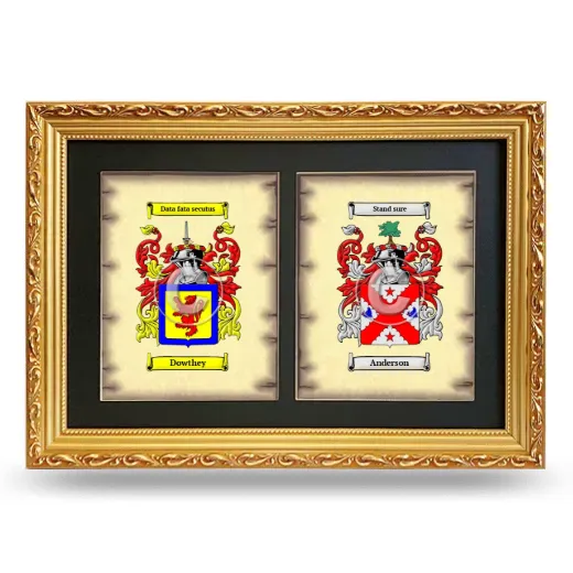 Double Coat of Arms Framed - Gold