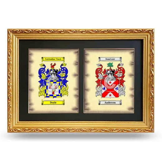 Double Coat of Arms Framed - Gold