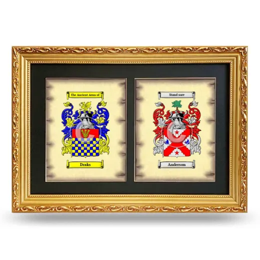 Double Coat of Arms Framed - Gold