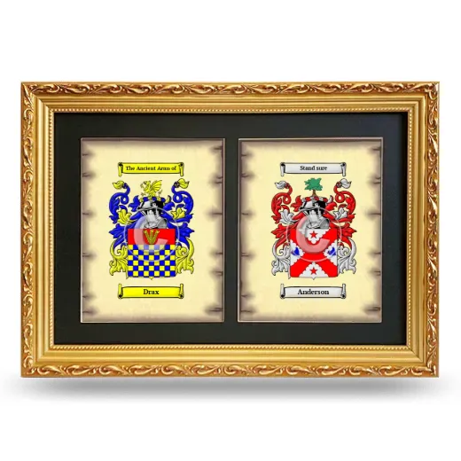 Double Coat of Arms Framed - Gold