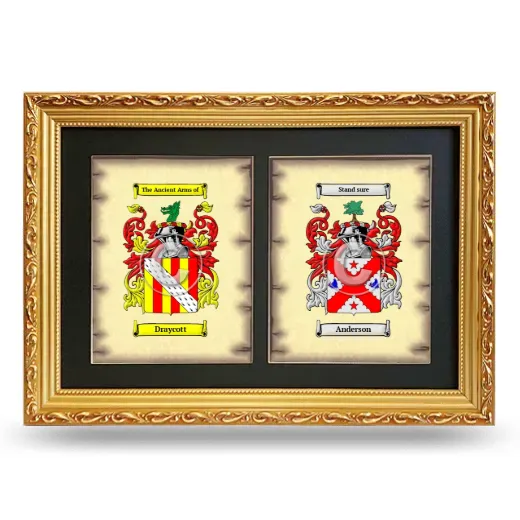 Double Coat of Arms Framed - Gold