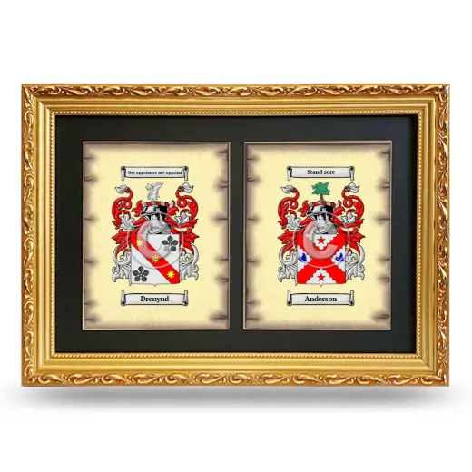 Double Coat of Arms Framed - Gold