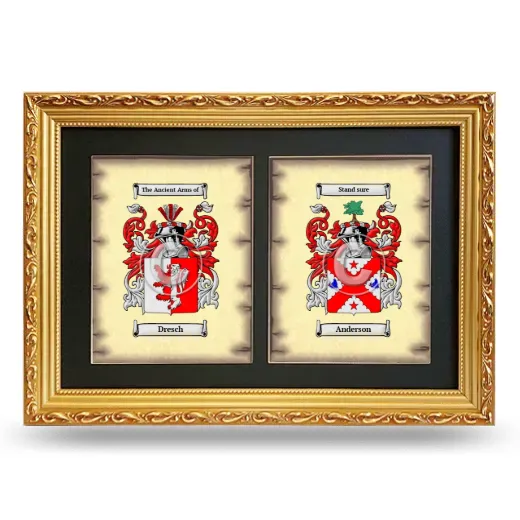 Double Coat of Arms Framed - Gold