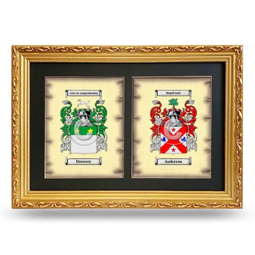 Double Coat of Arms Framed - Gold