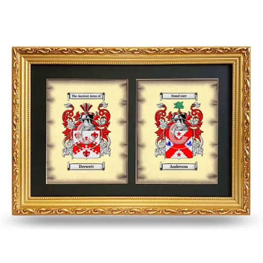 Double Coat of Arms Framed - Gold