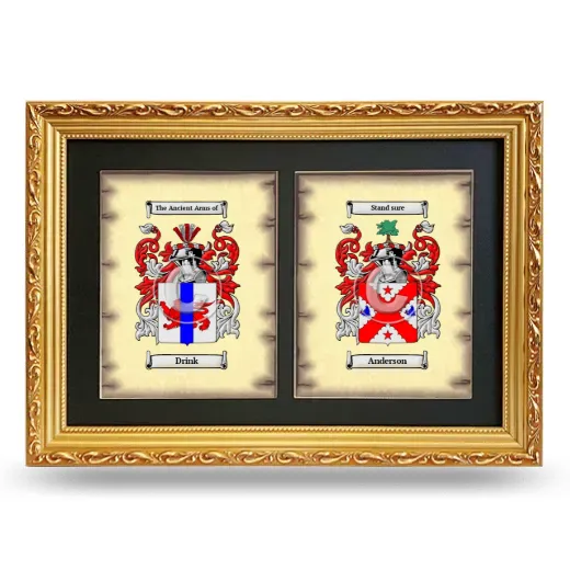 Double Coat of Arms Framed - Gold