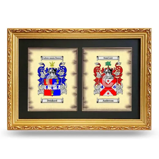 Double Coat of Arms Framed - Gold