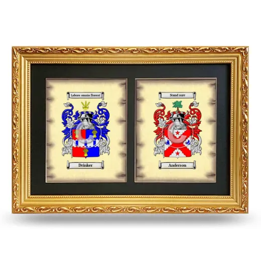 Double Coat of Arms Framed - Gold