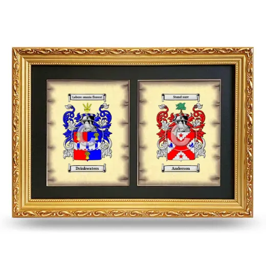 Double Coat of Arms Framed - Gold