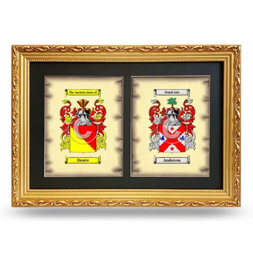 Double Coat of Arms Framed - Gold