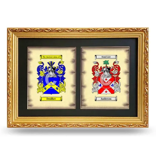 Double Coat of Arms Framed - Gold
