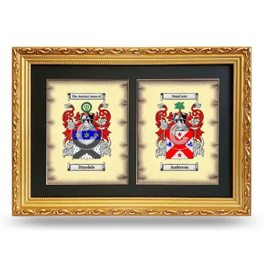 Double Coat of Arms Framed - Gold