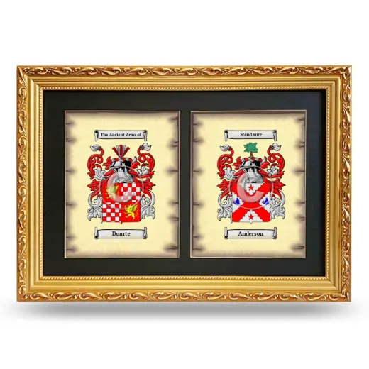 Double Coat of Arms Framed - Gold