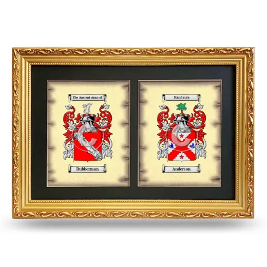Double Coat of Arms Framed - Gold