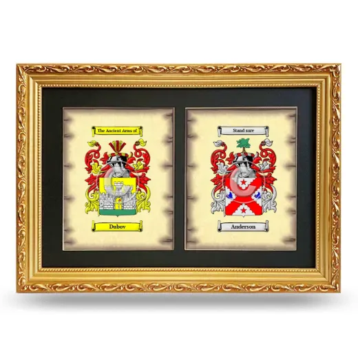 Double Coat of Arms Framed - Gold