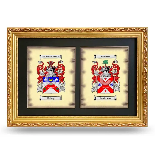 Double Coat of Arms Framed - Gold