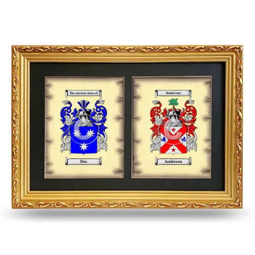 Double Coat of Arms Framed - Gold