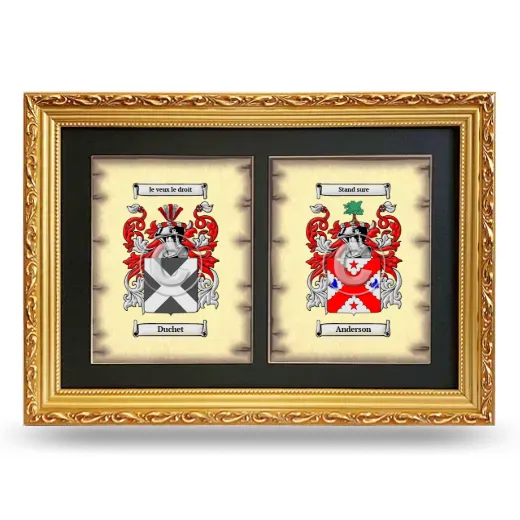 Double Coat of Arms Framed - Gold
