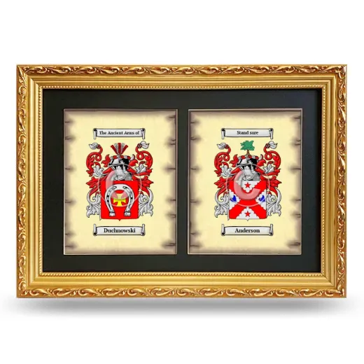 Double Coat of Arms Framed - Gold