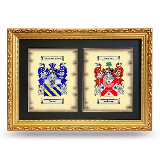 Double Coat of Arms Framed - Gold