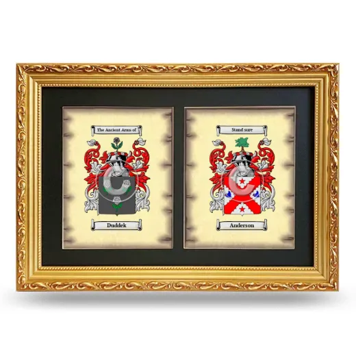 Double Coat of Arms Framed - Gold