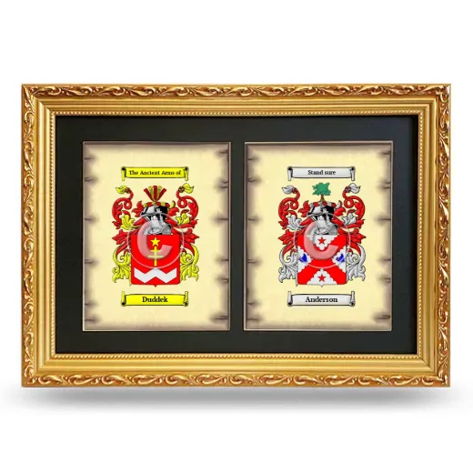 Double Coat of Arms Framed - Gold