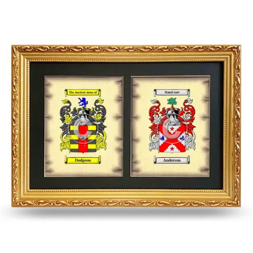 Double Coat of Arms Framed - Gold