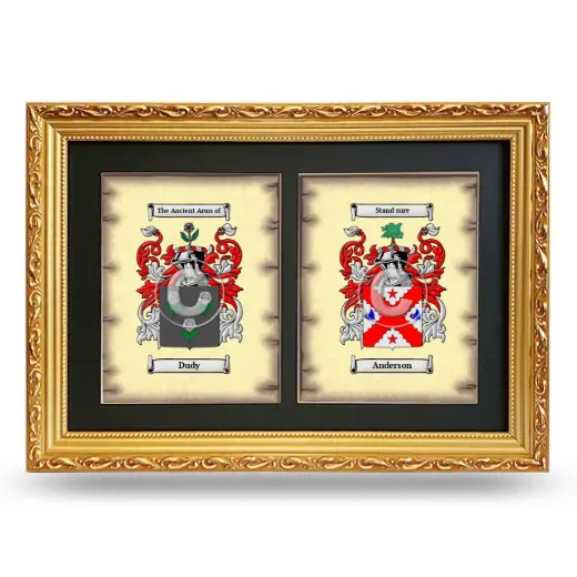 Double Coat of Arms Framed - Gold