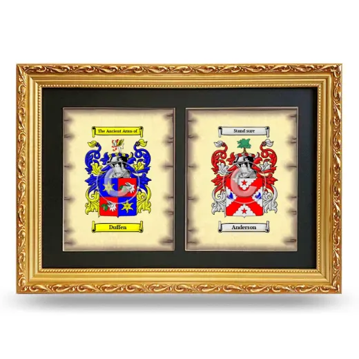 Double Coat of Arms Framed - Gold