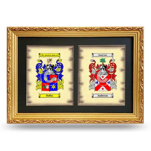 Double Coat of Arms Framed - Gold