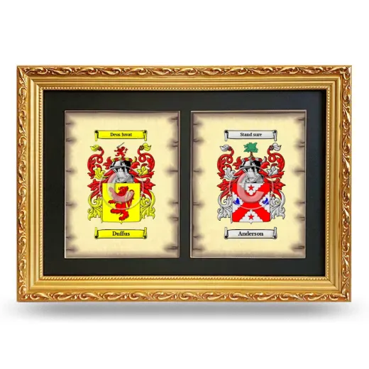 Double Coat of Arms Framed - Gold
