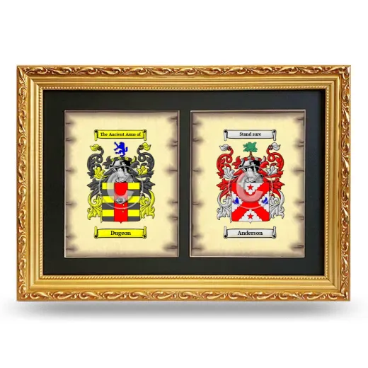 Double Coat of Arms Framed - Gold