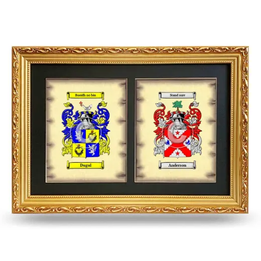 Double Coat of Arms Framed - Gold